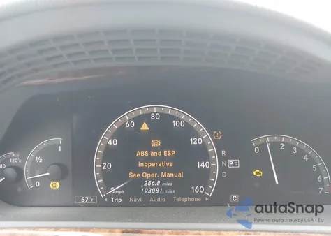 2007 Mercedes-Benz S-Class 5.5L V8 z USA, uszkodzony, nr VIN WDDNG71X47A079561